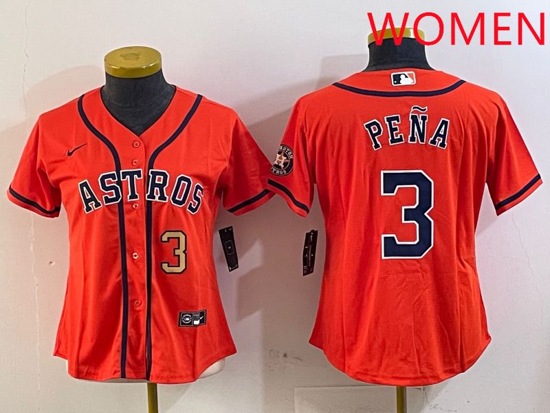 Women Houston Astros 3 Pena Orange Game 2025 Nike MLB Jersey style 5
